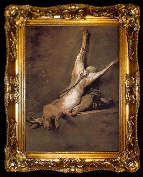 framed  Jean Baptiste Simeon Chardin Tinderbox hare and hunting with, ta009-2